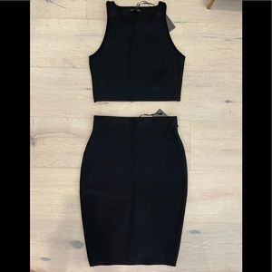 Two piece fitted top/skirt